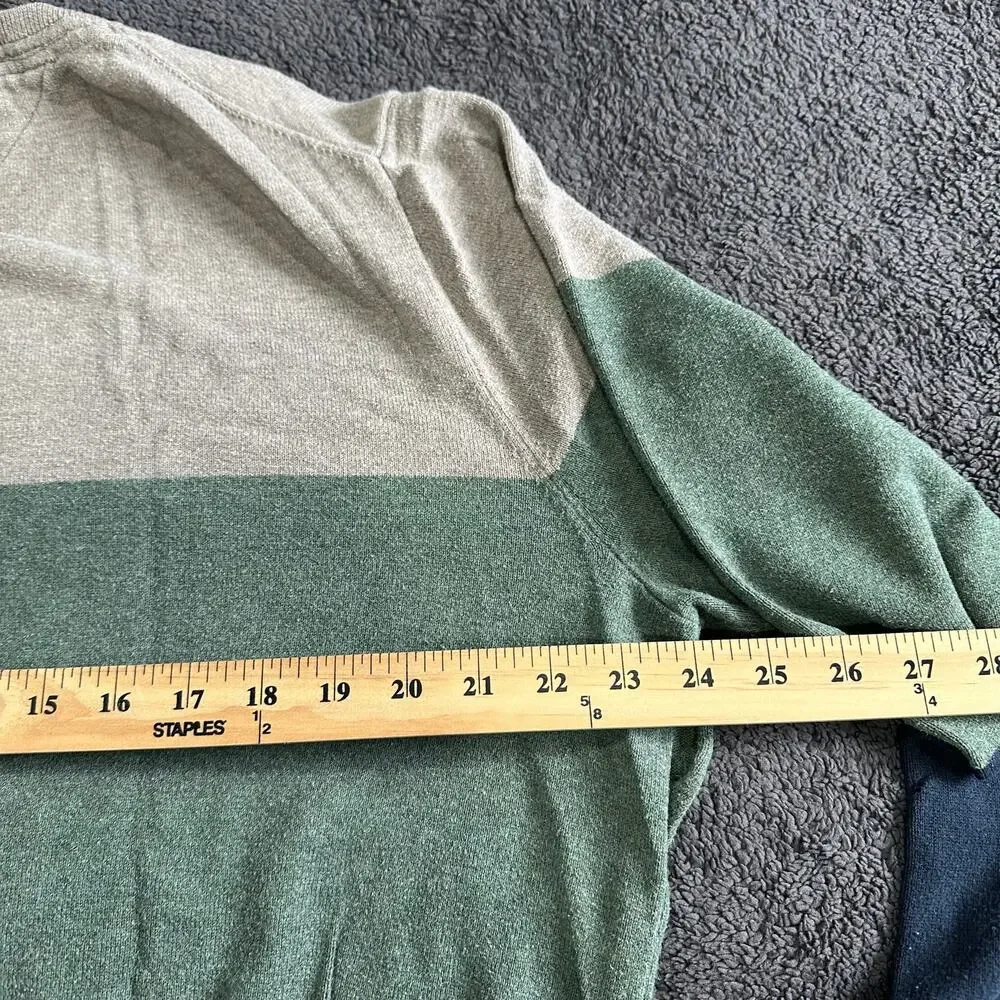 Tommy Hilfiger Mens XL Premium Cotton Colorblock Crewneck Sweater Retro 80s Y2K